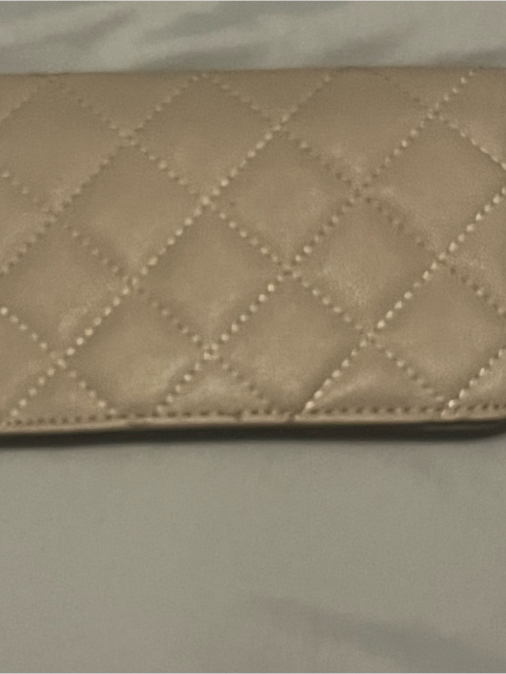 Quilted Padlock Wallet Clutch — Cream - Picture 3 of 8
